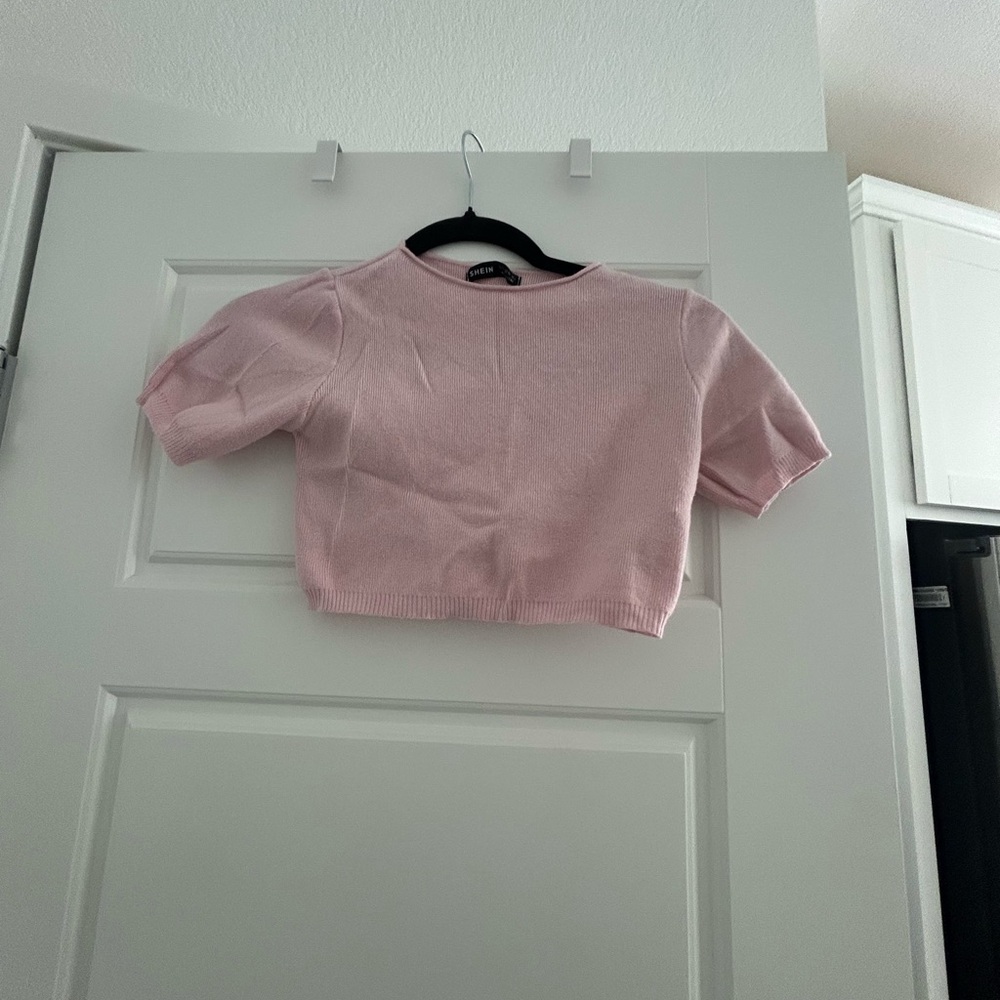SHEIN Pink Short Sleeve Tee Casual Top